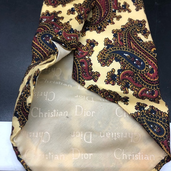 Vintage Christian Dior Cravates baroque silk paisley print neck tie - Picture 3 of 4